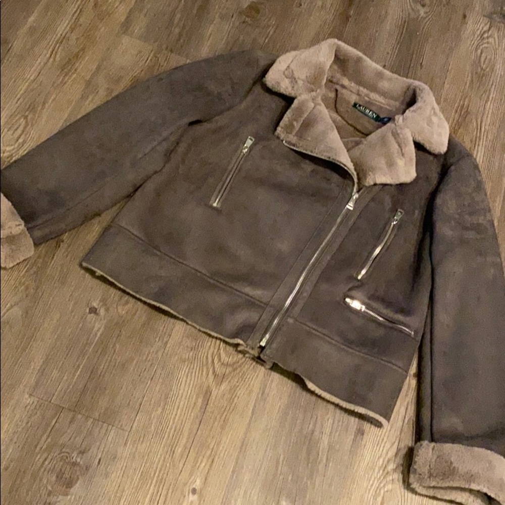 LAUREN BY RALPH LAUREN, FAUX SHEARLING JACKET